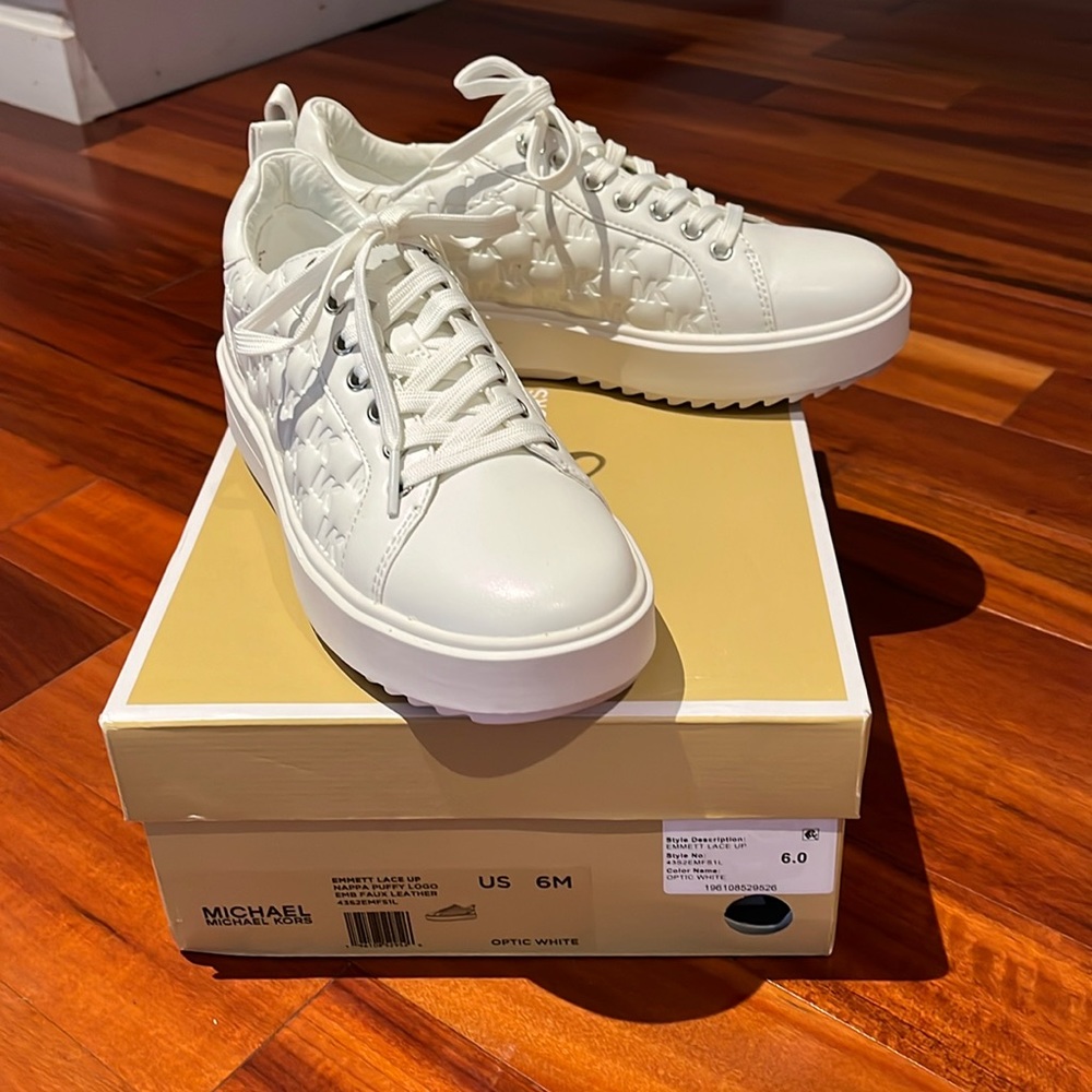 Michael Kors white platform sneakers